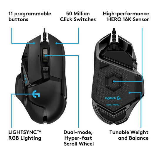 Logitech G502 HERO Wired Gaming Mouse ( Open Box )