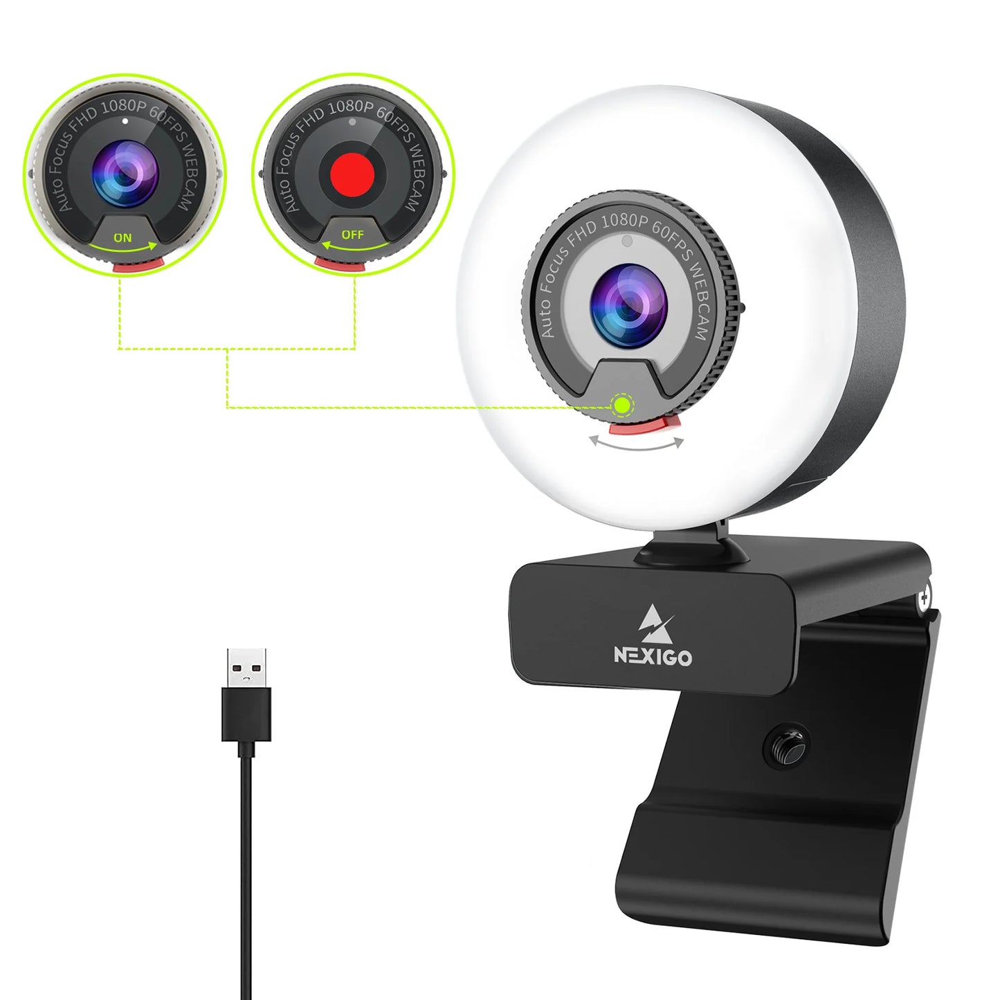 NexiGo N960E 1080P Webcam with Microphone ( Open Box )