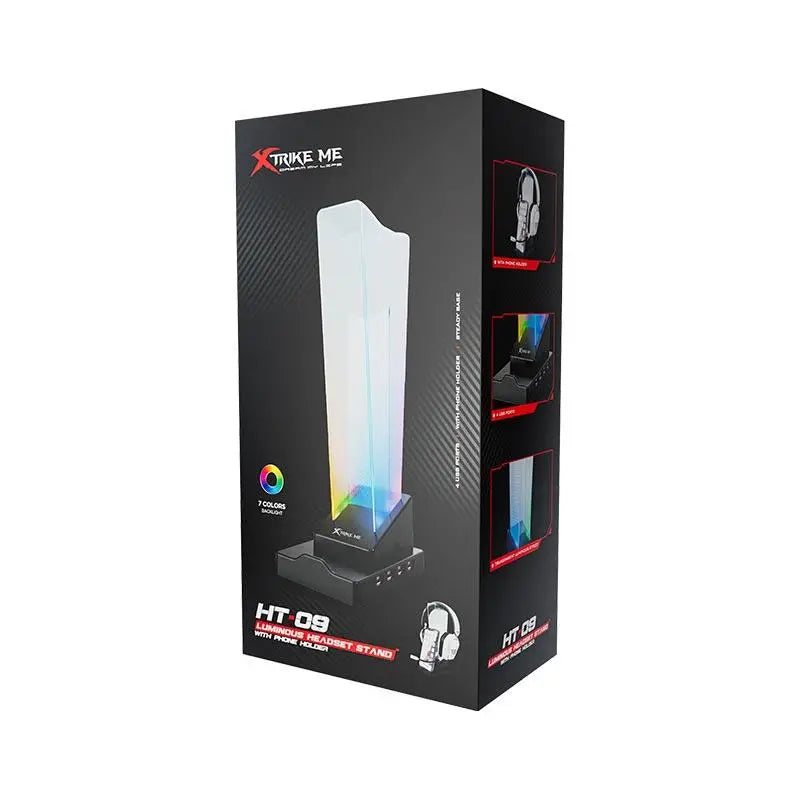 Xtrike Me HT-09 Headset & Phone Stand with 4 USB Port and RGB Light