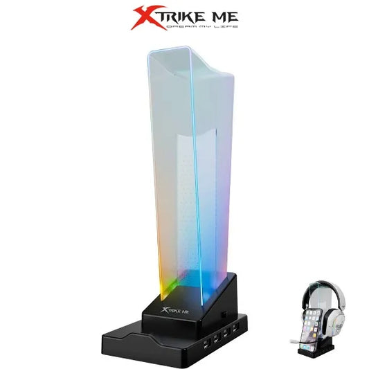 Xtrike Me HT-09 Headset & Phone Stand with 4 USB Port and RGB Light