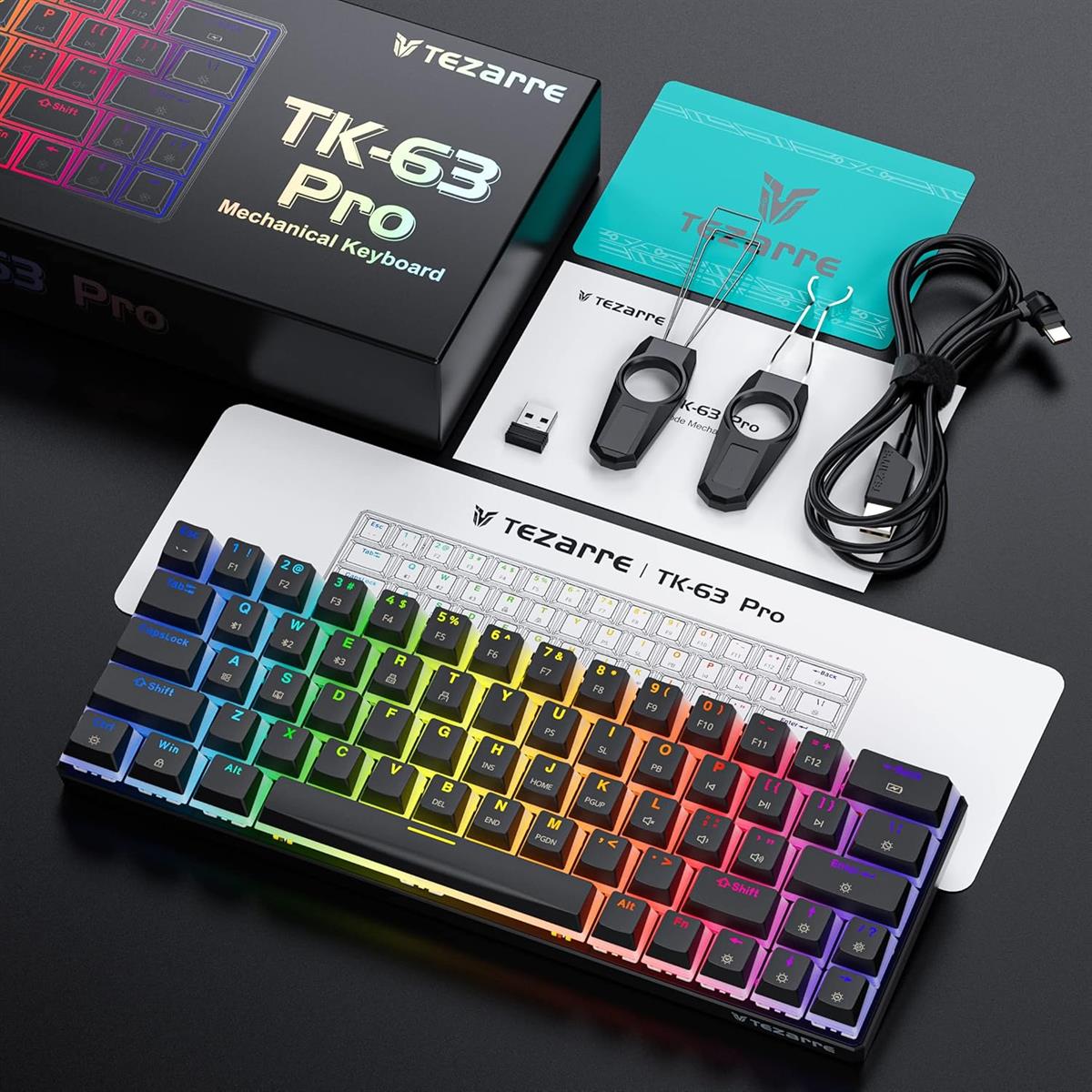 Tezzare TK63 Wireless RGB Mechanical Gaming Keyboard